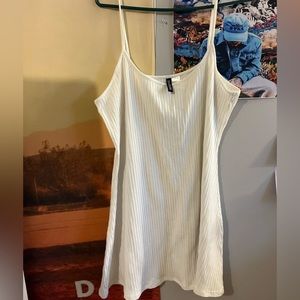 H&M White Ribbed Sundress